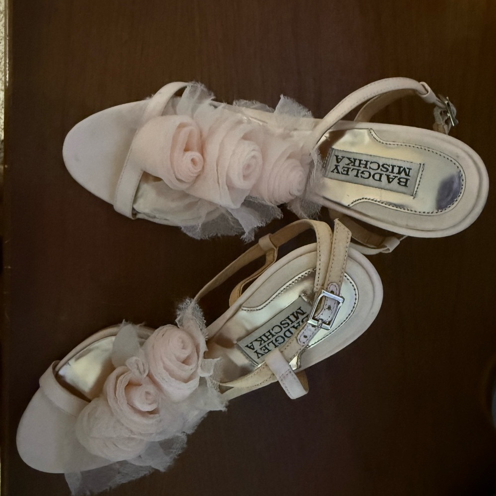Badgley Mischka Blush Floral Heels